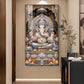 Depicts Lord Ganesha Glass Finish Vertical Wall Art