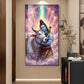 Lord Shiva and Nandi Glass Finish Vertical Wall Art