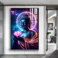 Divine Blessings Of Buddha Glass Finish Vertical Wall Art
