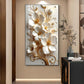 Pure Elegance Flora Glass Finish Vertical Wall Art