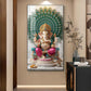 Lord Ganesha Glass Finish Vertical Wall Art
