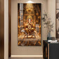 Ganesh Ji With Mushak Glass Finish Vertical Wall Art