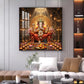 Hindu God Ganpati Ji Glass Finish Square Wall Art