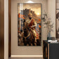 Victorious Chhatrapati Shivaji Maharaj Glass Finish Vertical Wall Art