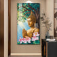 Religious Buddha Glass Finish Vertical Wall Art