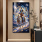 Lord Shiva With Nandi Glass Finish Vertical Wall Art
