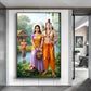 Lord Ram Siya With Lakshman Glass Finish Vertical Wall Art