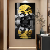 Twilight Tree Serenity Glass Finish Vertical Wall Art
