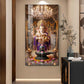 Lord Ganesh With Lord Shiv Glass Finish Vertical Wall Art