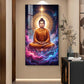 Lord Gautam Buddha Glass Finish Vertical Wall Art