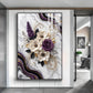Beautiful Purple & White Flowers Glass Finish Vertical Wall Art