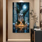 God Shree Krishna Glass Finish Vertical Wall Art
