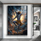 Mahadev In His Tandava Pose Glass Finish Vertical Wall Art