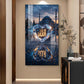 Islamic Allah Name With Heart Glass Finish Vertical Wall Art