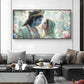 God Radha Krishna Glass Finish Horizontal Wall Art