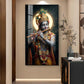 Divine Hare Krishna Glass Finish Vertical Wall Art