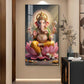 Lord Ganesh Ji Glass Finish Vertical Wall Art