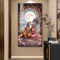 Religious Shri Radhe Krishna Glass Finish Vertical Wall Art