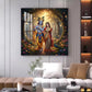 Jai Shree Radhe Krishna Glass Finish Square Wall Art