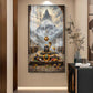 Lord Shiva Shivlingam Glass Finish Vertical Wall Art