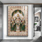 Lord Murugan with Valli and Devasena Glass Finish Vertical Wall Art