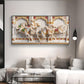 Seven White Horses Vastu Glass Finish Horizontal Wall Art