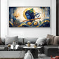 Lord Krishna With Yantra Glass Finish Horizontal Wall Art