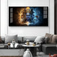 Trimurti Brahma, Vishnu, & Shiva Glass Finish Horizontal Wall Art