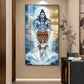 Shiv Parvati Glass Finish Vertical Wall Art