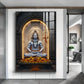 Lord Shiva In A Meditative Pose Glass Finish Vertical Wall Art