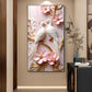 Pink Paradise Pair Glass Finish Vertical Wall Art