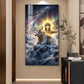 Mahadev With Nandi Glass Finish Vertical Wall Art