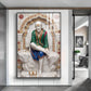 Lord Sai Baba Glass Finish Vertical Wall Art
