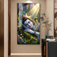 Lord Shiva Glass Finish Vertical Wall Art