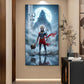 Hanuman Ji and Shiva Ji Glass Finish Vertical Wall Art