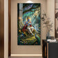 Shree Krishna With Flute Glass Finish Vertical Wall Art