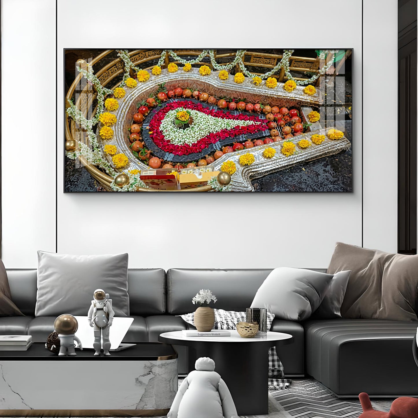 Bhimashankar Jyotirlinga Glass Finish Horizontal Wall Art