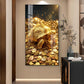Lucky Turtle Glass Finish Vertical Wall Art