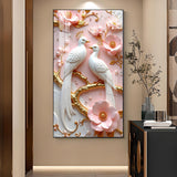 Whimsical Winged Pair Glass Finish Vertical Wall Art