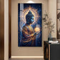 Gautam Buddha Glass Finish Vertical Wall Art