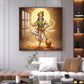 God Hanuman Ji Glass Finish Square Wall Art