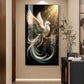 White Phoenix Glass Finish Vertical Wall Art