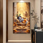 Sleeping Little Krishna Glass Finish Vertical Wall Art