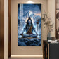Hindu lord Shiv Glass Finish Vertical Wall Art