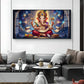 Lord Ganesha Glass Finish Horizontal Wall Art