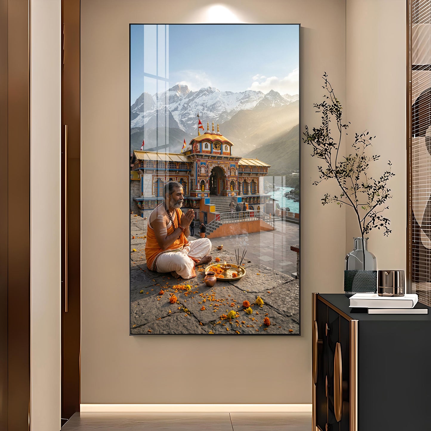 Jai Badrinath Glass Finish Vertical Wall Art