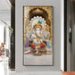 Elegant Lord Ganesh Ji Glass Finish Vertical Wall Art