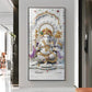 Lord Ganesha Ji Glass Finish Vertical Wall Art