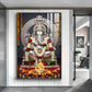 Hindu Deity Lord Ganesha Glass Finish Vertical Wall Art