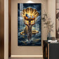 Lord Krishna with Vasudeva Glass Finish Vertical Wall Art